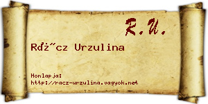Rácz Urzulina névjegykártya